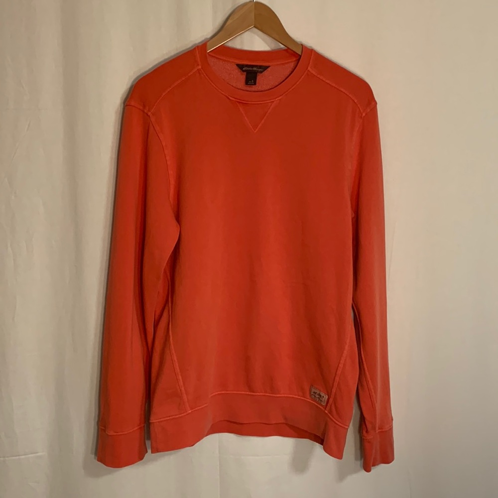 Eddie Bauer Mens S coral fleece lined sweatshirt